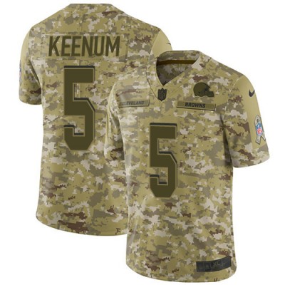Nike Cleveland Browns #5 Case Keenum Camo Men's Stitched NFL Limited 2018 Salute To Service Jersey